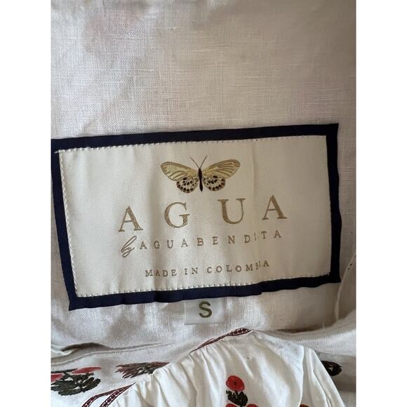 Agua by Agua Bendita Pistachio Dahlia Linen Maxi Dress in Size Small - Picture 11 of 14